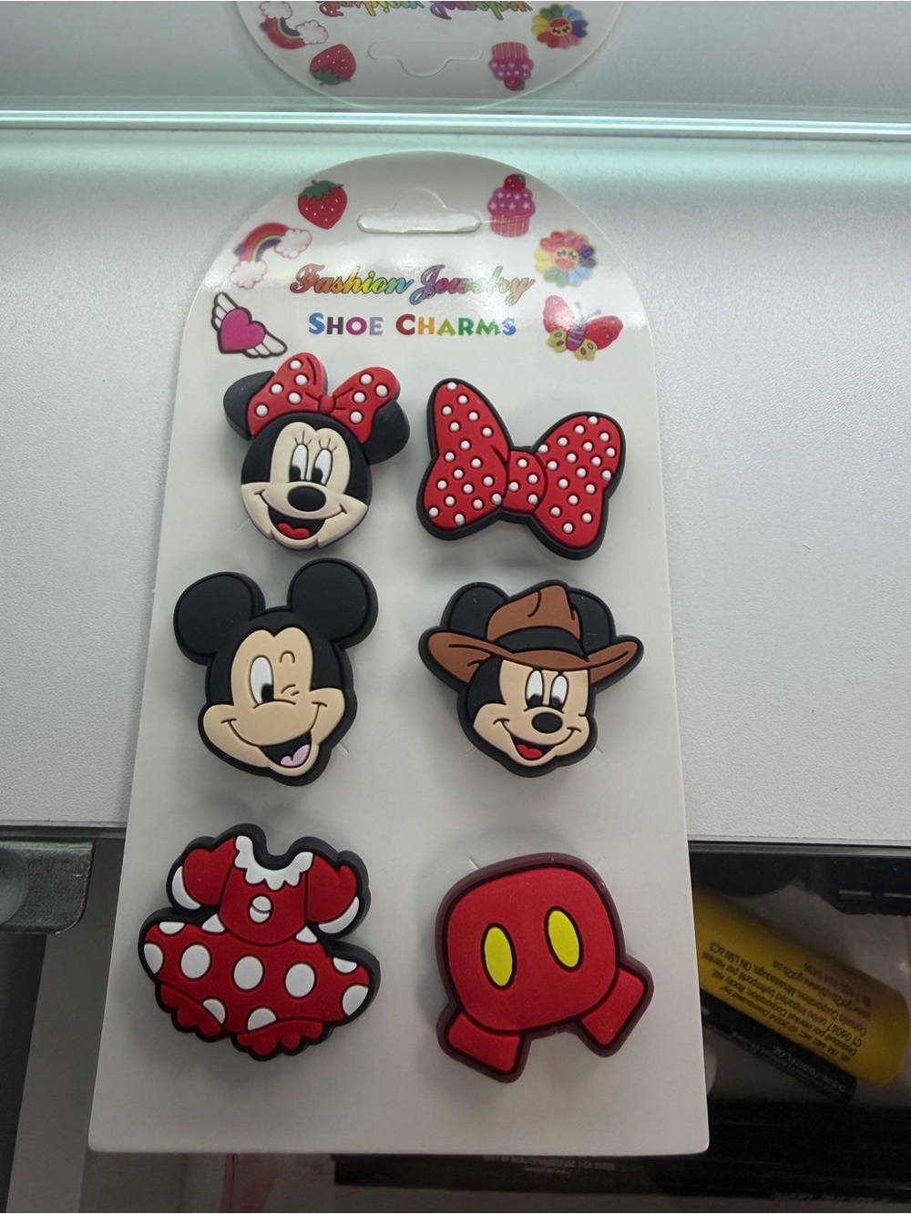 Minnie & Mickey Red Shoe Charms Set